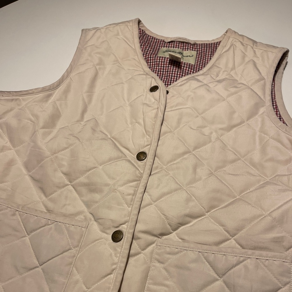 Eddie Bauer Quilted Beige Vest